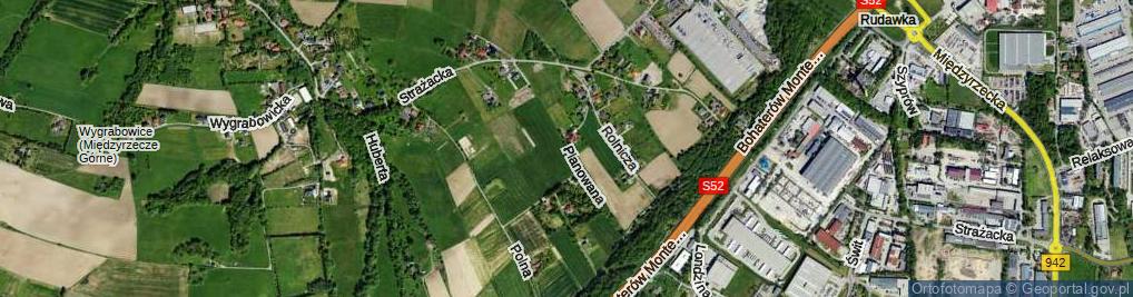 Zdjęcie satelitarne Planowana ul.